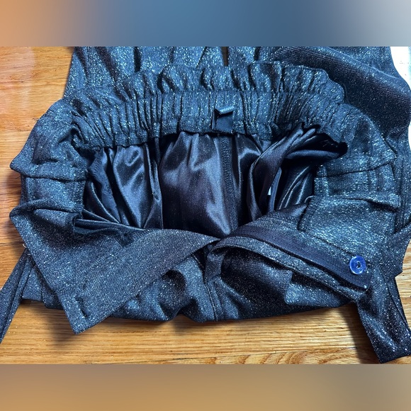 Windsor Black Glitter Joggers with Elastic Waist - Picture 3 of 5